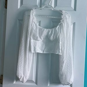 Shein Pheasant Style Long Sleeve Crop top